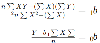 فرمول‌های محاسبه رگرسیون خطی